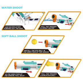 2pk Joyin 2-In-1 Water Gun Foam Ball Shooters – Double The Fun!