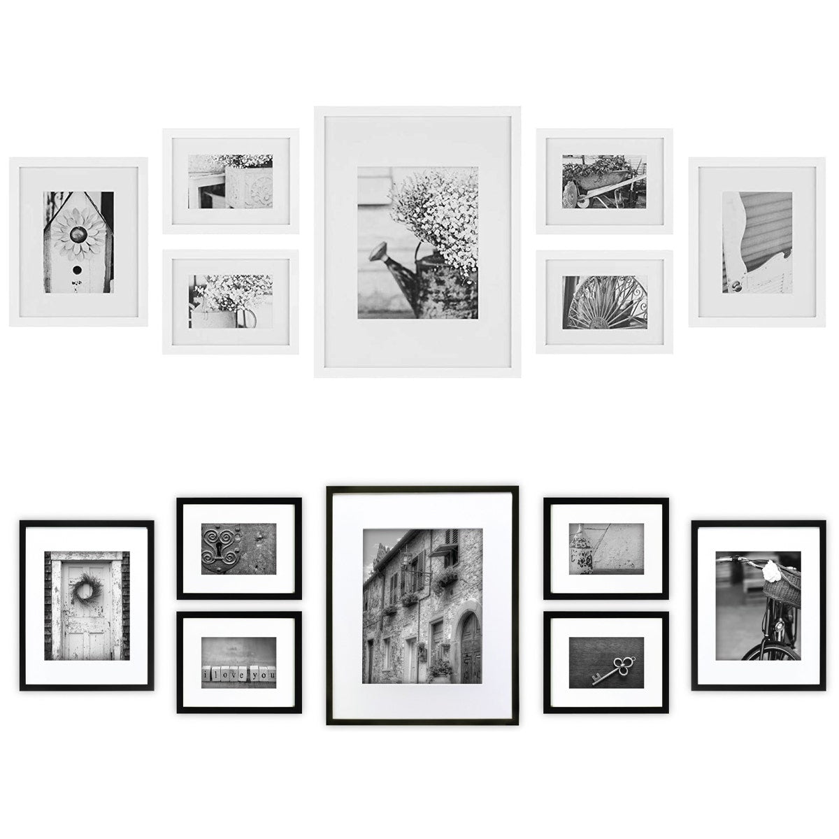 7pc Gallery Perfect Wood Picture Frame Set – 16x20, 11x14, 8x10