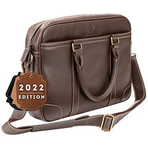Luxury Genuine Leather Laptop Bag Briefcase With Shoulder Strap