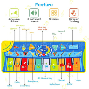 Musical Mat Kids Keyboard – 8 Instruments, Records Songs