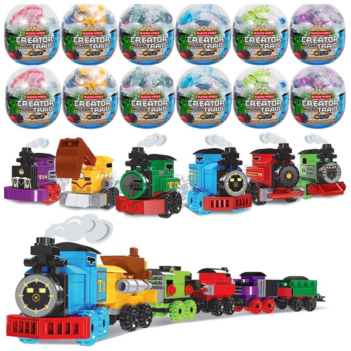 Surprise Egg With Building Brick Toys – Collect & Build Vehicles