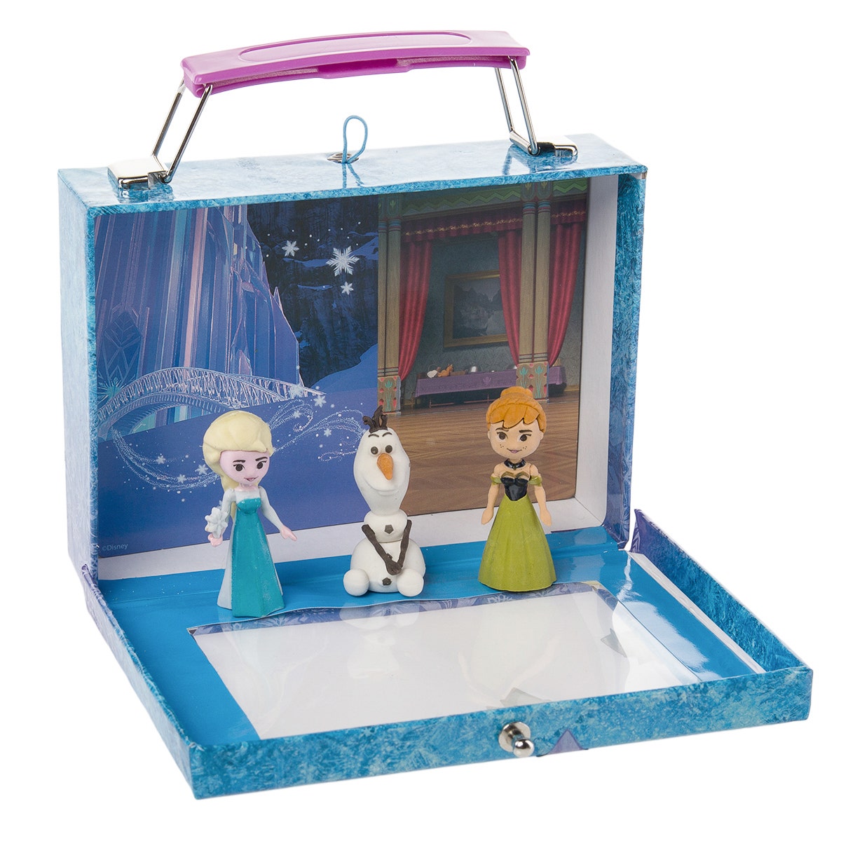 Disney Frozen Collectible Eraser Case With 3 Movie Characters & Play Scene