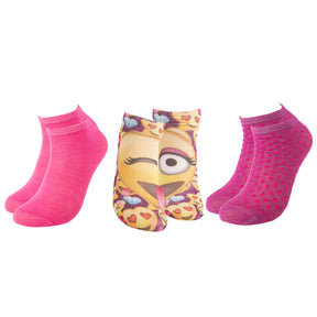 3 Pairs Women’s Ankle Socks By Fashion Angels – Emojis & Fun!