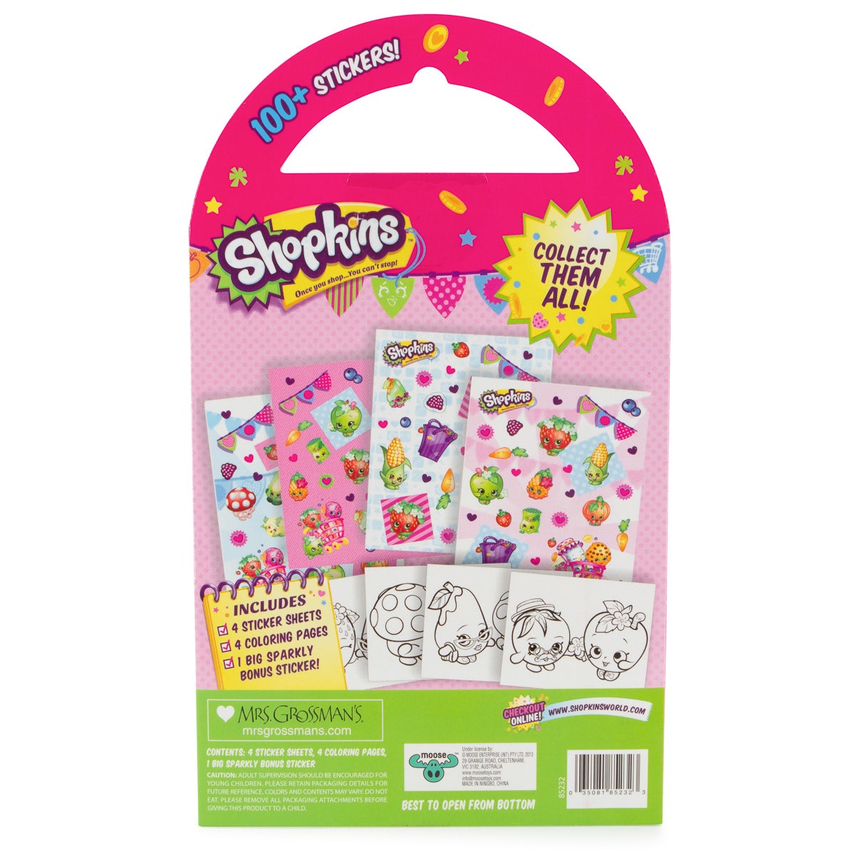 Shopkins Play Pack Grab & Go Coloring Book, Markers and Stickers