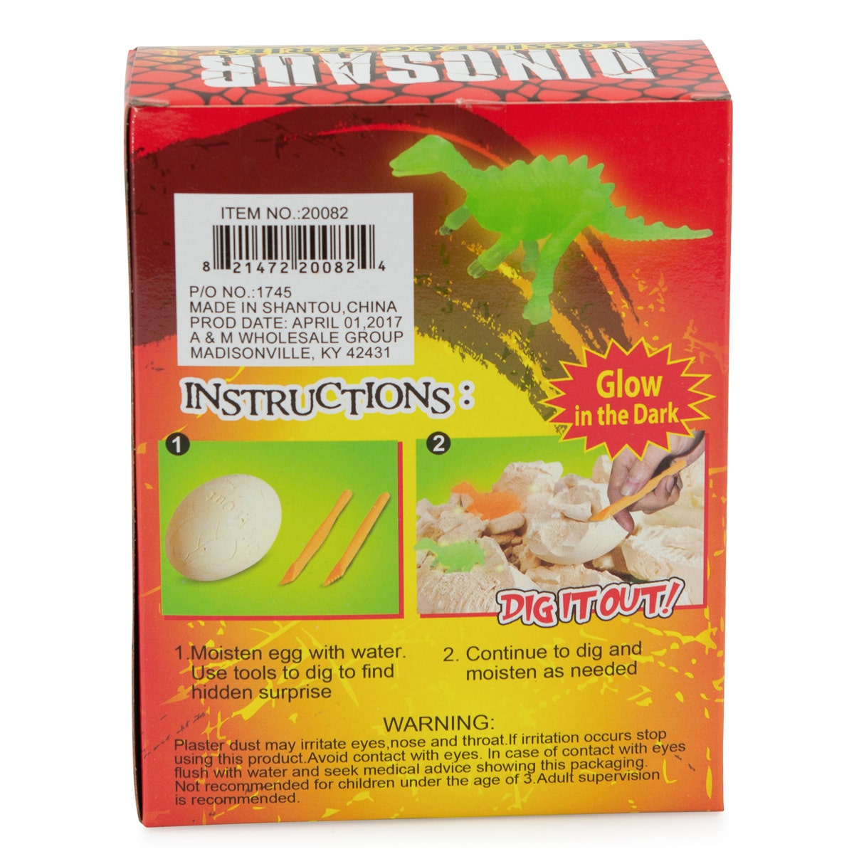 Glow-In-The-Dark Dinosaur Fossil Egg Toy – Dig It Out Activity