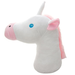 Unicorn Head Plush Pillow – Emoji Style Soft Stuffed Animal