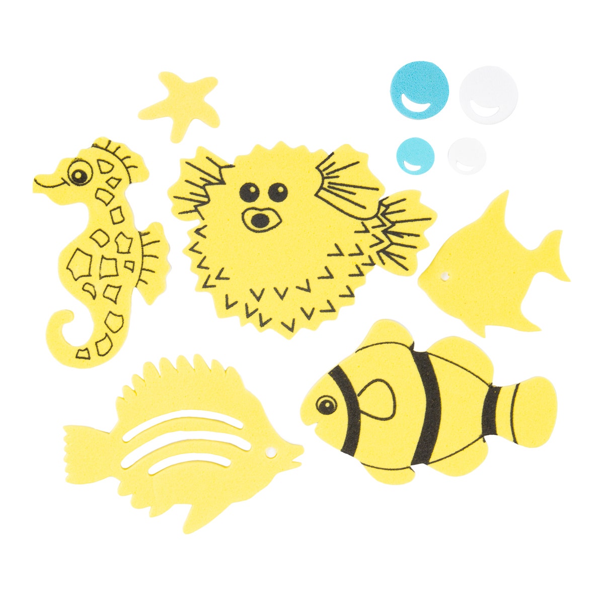 6pk Ocean & Beach Wildlife Foam Stickers  – 450 Stickers Total!