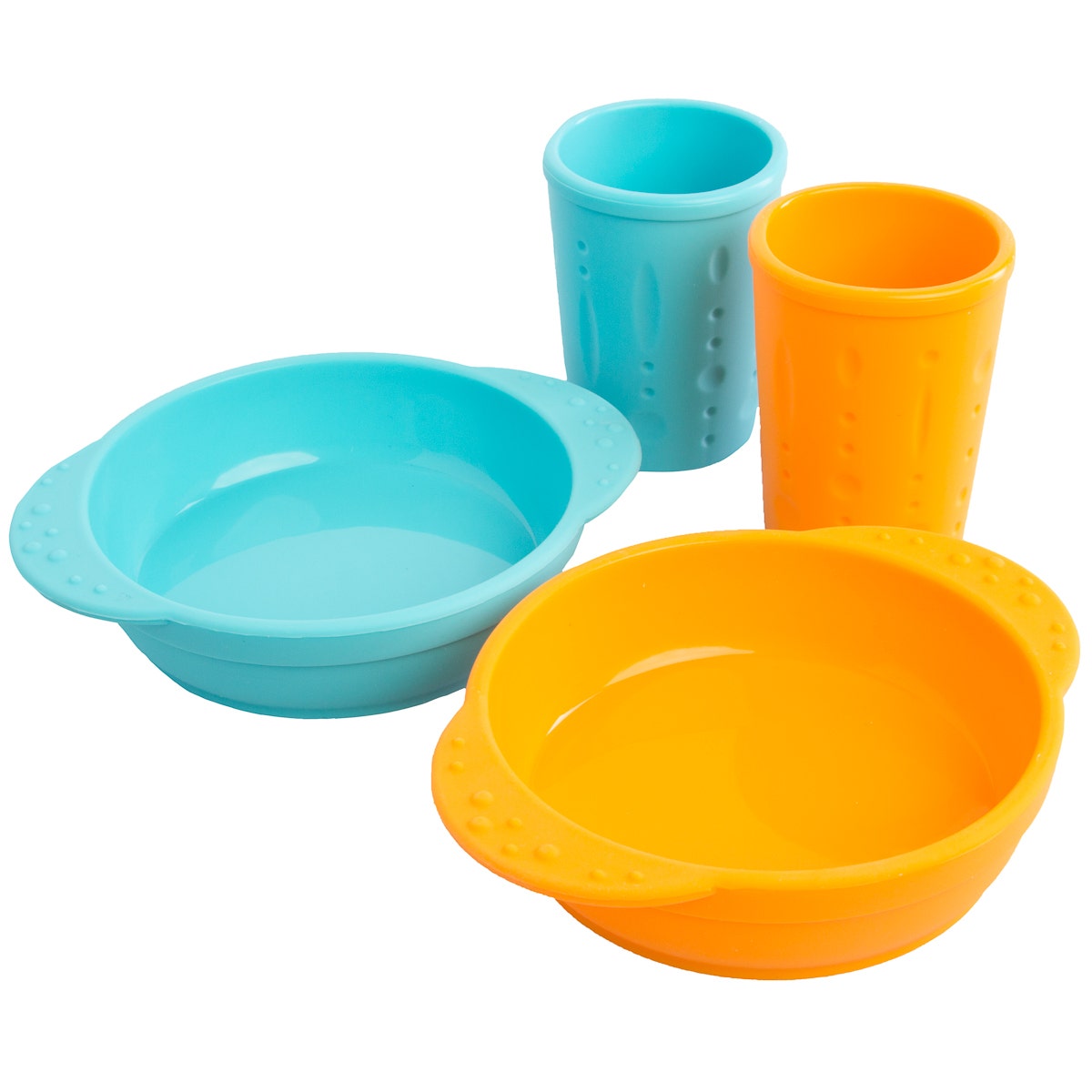 4pc Kinderville Kids Easy Grip Silicone Cups & Bowls Set