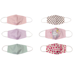 6pk Kids 100% Cotton Reusable Face Masks – Washable, Soft