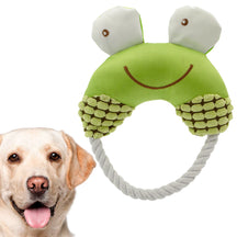 Rope & Canvas Animal Dog Toy With Squeaker – Toss, Tug & Chew!