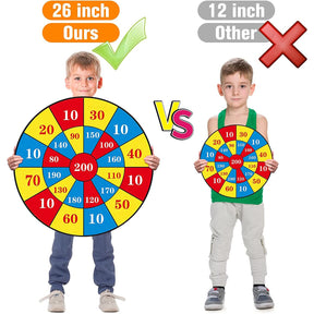 2-Sided Kids Dartboard Dinosaur Target Set – Darts, Gun, Balls
