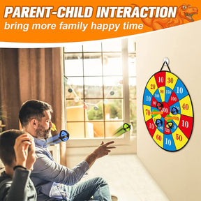 2-Sided Kids Dartboard Dinosaur Target Set – Darts, Gun, Balls