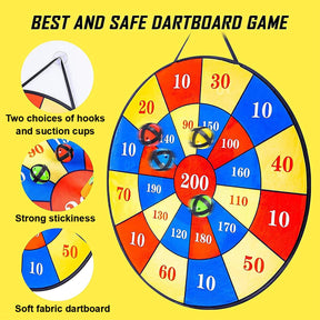 2-Sided Kids Dartboard Dinosaur Target Set – Darts, Gun, Balls