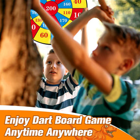2-Sided Kids Dartboard Dinosaur Target Set – Darts, Gun, Balls