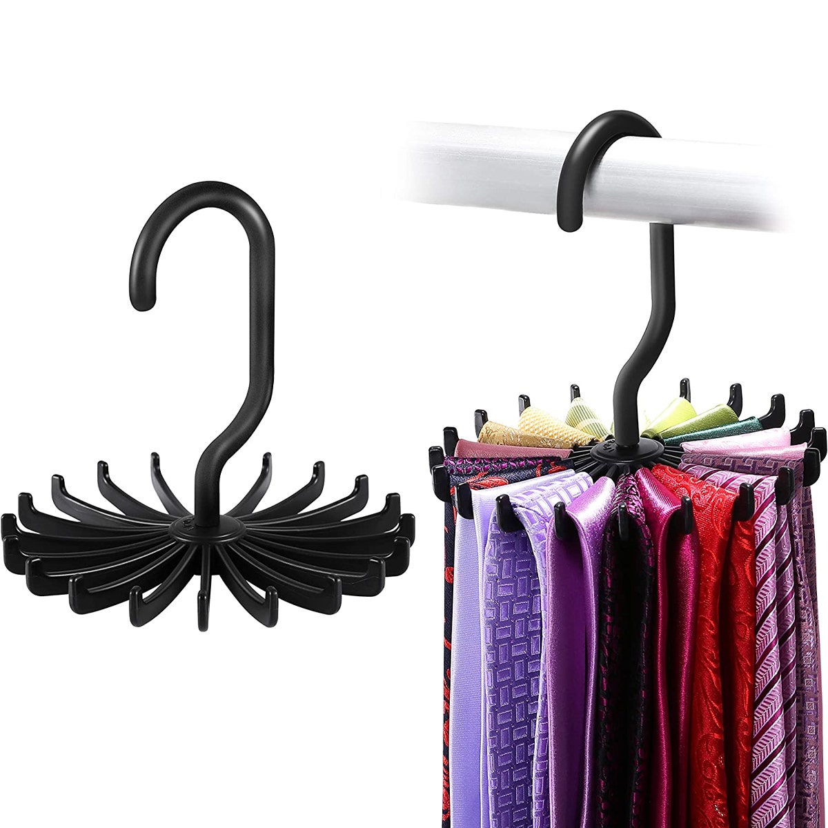 Closet Complete Twirling Tie Rack – Holds 20 Ties Or Belts