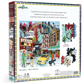 eeBoo 1000pc Square Jigsaw Puzzle – Artist-Designed, Eco-Friendly