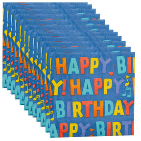 16pk Hallmark Happy Birthday Party Napkins 2-Ply 9.75" Square