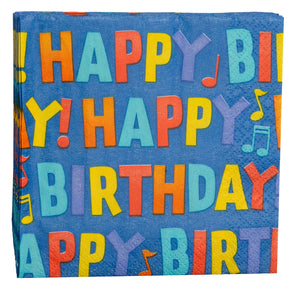 16pk Hallmark Happy Birthday Party Napkins 2-Ply 9.75" Square
