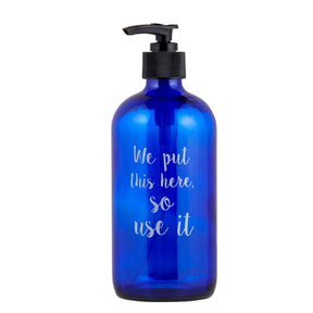 47th & Main Glass Soap Dispenser Pump Bottle With Fun Messages