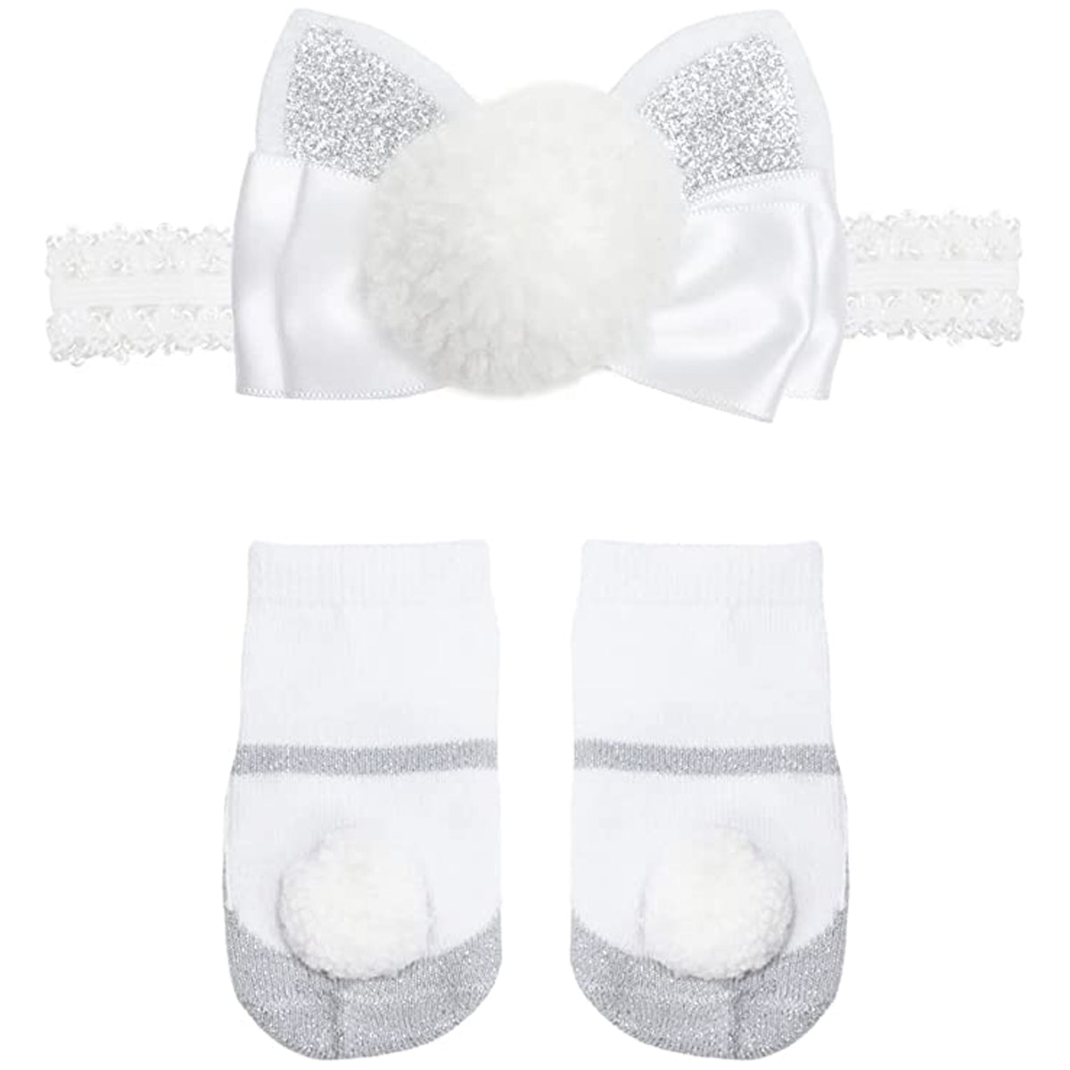 2pc Robeez Baby Girl Accessories Set – Headband, Socks, 0-12M