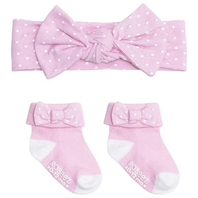 2pc Robeez Baby Girl Accessories Set – Headband, Socks, 0-12M