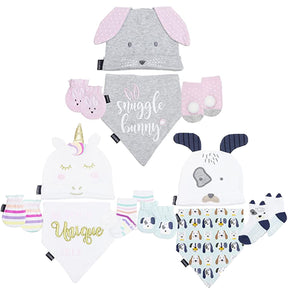 4pc Robeez Baby Clothing Set – Hat, Bib, Mittens, Socks, 0-12M