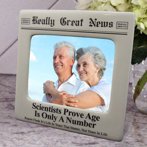 Funny Newspaper Heading Picture Frame - Holds 4 x 5 Photo