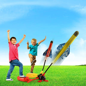 Prextex Double Foam Rocket Launcher – Air Pump Shoots Up To 100Ft