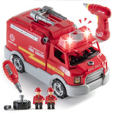 Bohui Toys Take Apart Firetruck – Lights, Sounds, Electric Drill