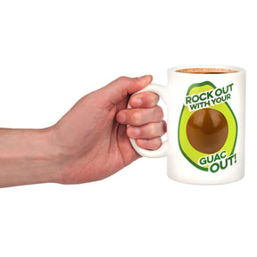 BigMouth "Rock Out Guac Out" 16oz Coffee Mug – 3D Avocado Pit!