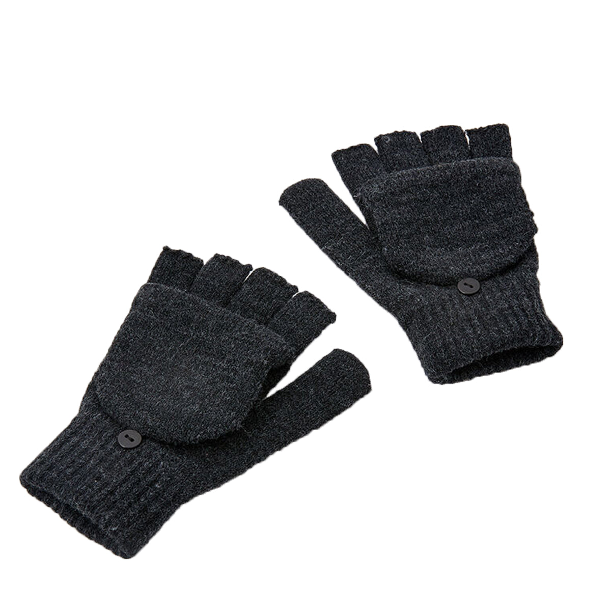 Women’s Knit Flip-Top Fingerless Gloves Convertible Mittens