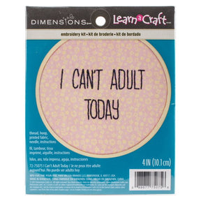 Learn a Craft 4” I Can’t Adult Embroidery Kit – Fun For Beginners