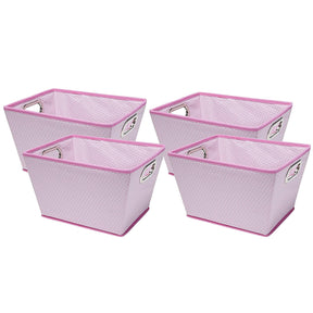 4pk Cloth-Covered 10" Tapered Storage Bins - Double Handles