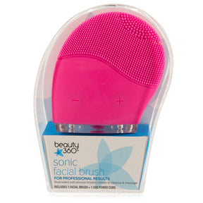 Beauty 360 Sonic Facial Brush – Vibrating Silicone, USB Recharge