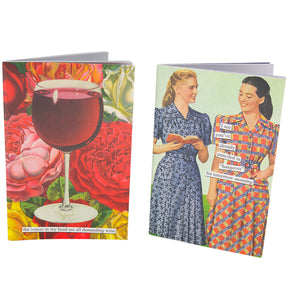 2pc Anne Taintor 4x6 Journal Notebook Set – Funny Retro Designs!