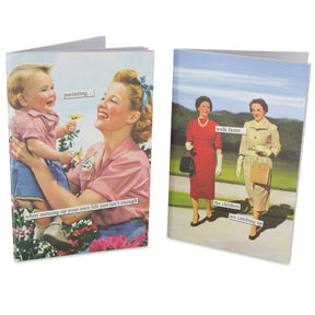 2pc Anne Taintor 4x6 Journal Notebook Set – Funny Retro Designs!