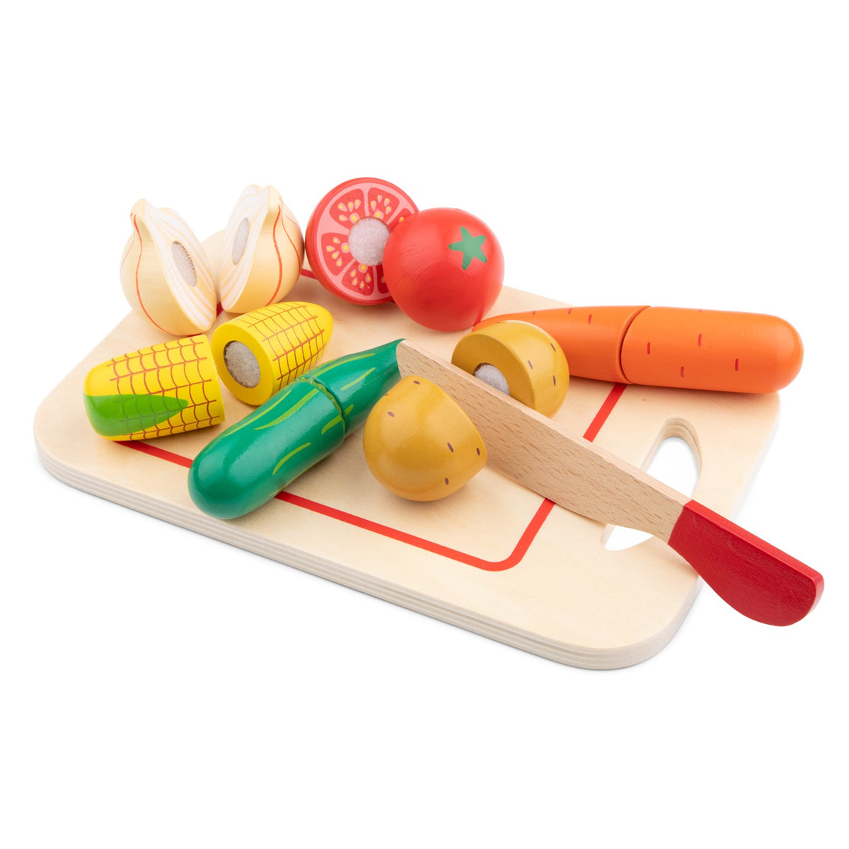 New Classic Toys Wooden Food Cutting Play Set – Vegetables
