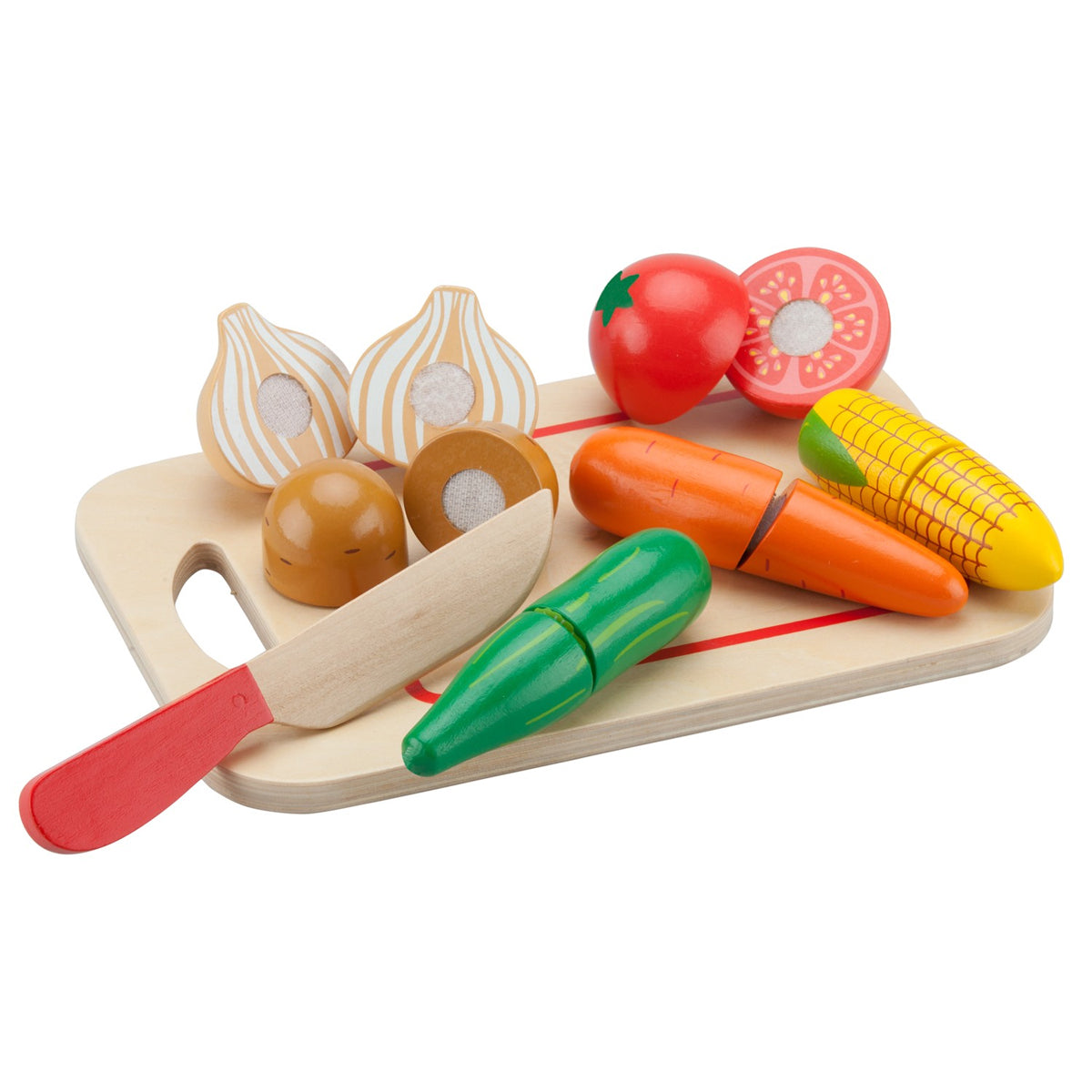 New Classic Toys Wooden Food Cutting Play Set – Vegetables