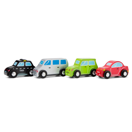 4pc New Classic Toys Mini Vehicles Wooden Cars & Trucks