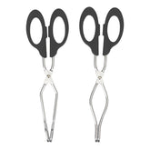 2pc Scissor Tongs Straight & Angled With Silicone Handles