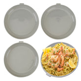 4pk Set 10” Microwave-Safe Plastic Plates – Reusable, Stackable