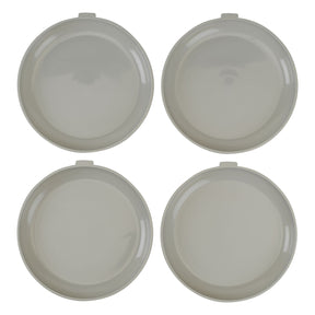 4pk Set 10” Microwave-Safe Plastic Plates – Reusable, Stackable