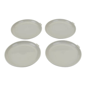 4pk Set 10” Microwave-Safe Plastic Plates – Reusable, Stackable