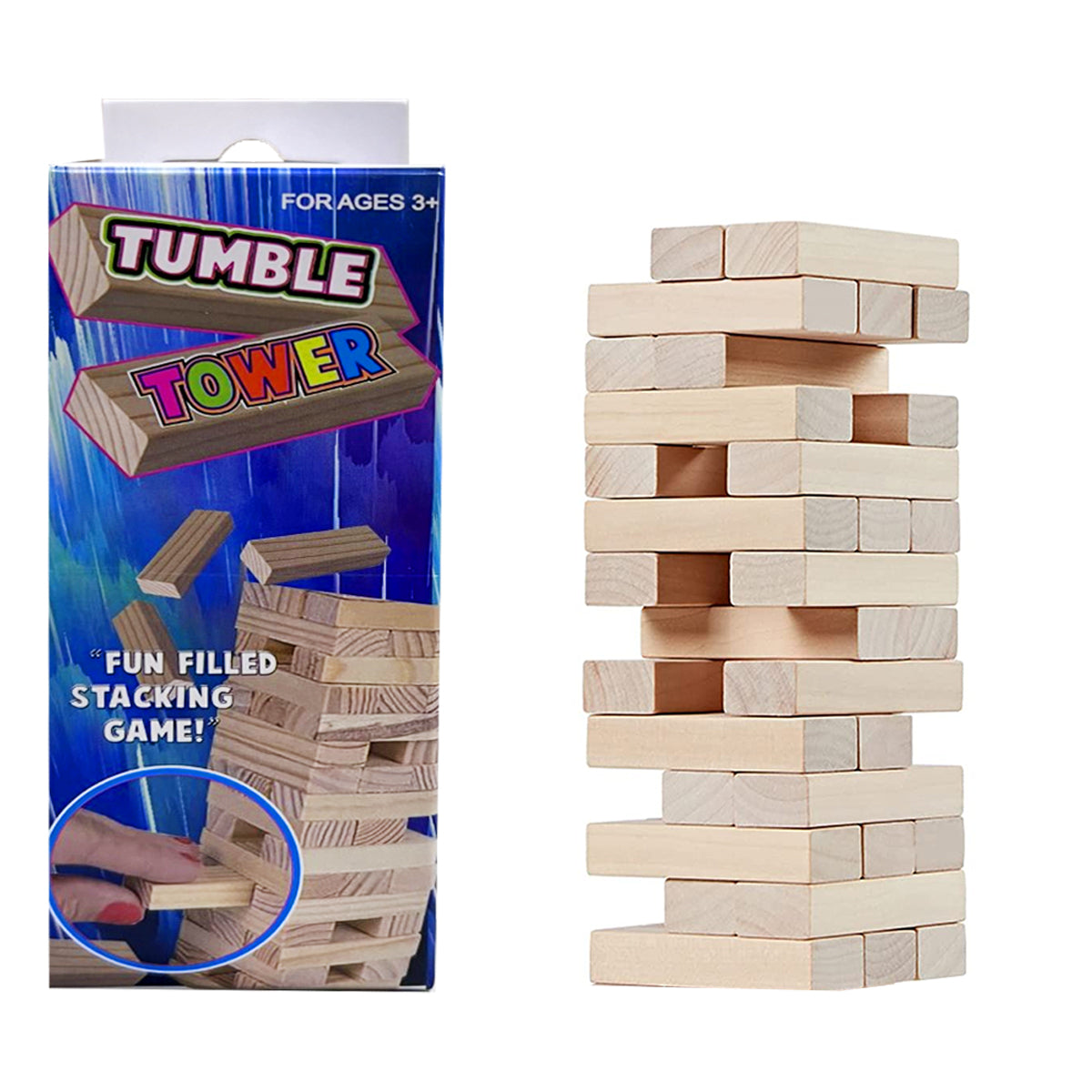 Tumble Tower Mini Wooden Stacking Game – Fun For Kids & Adults!