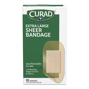 10pk Curad XL Sheer Bandages – Healing Comfort That Blends In