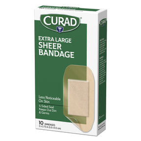 10pk Curad XL Sheer Bandages – Healing Comfort That Blends In