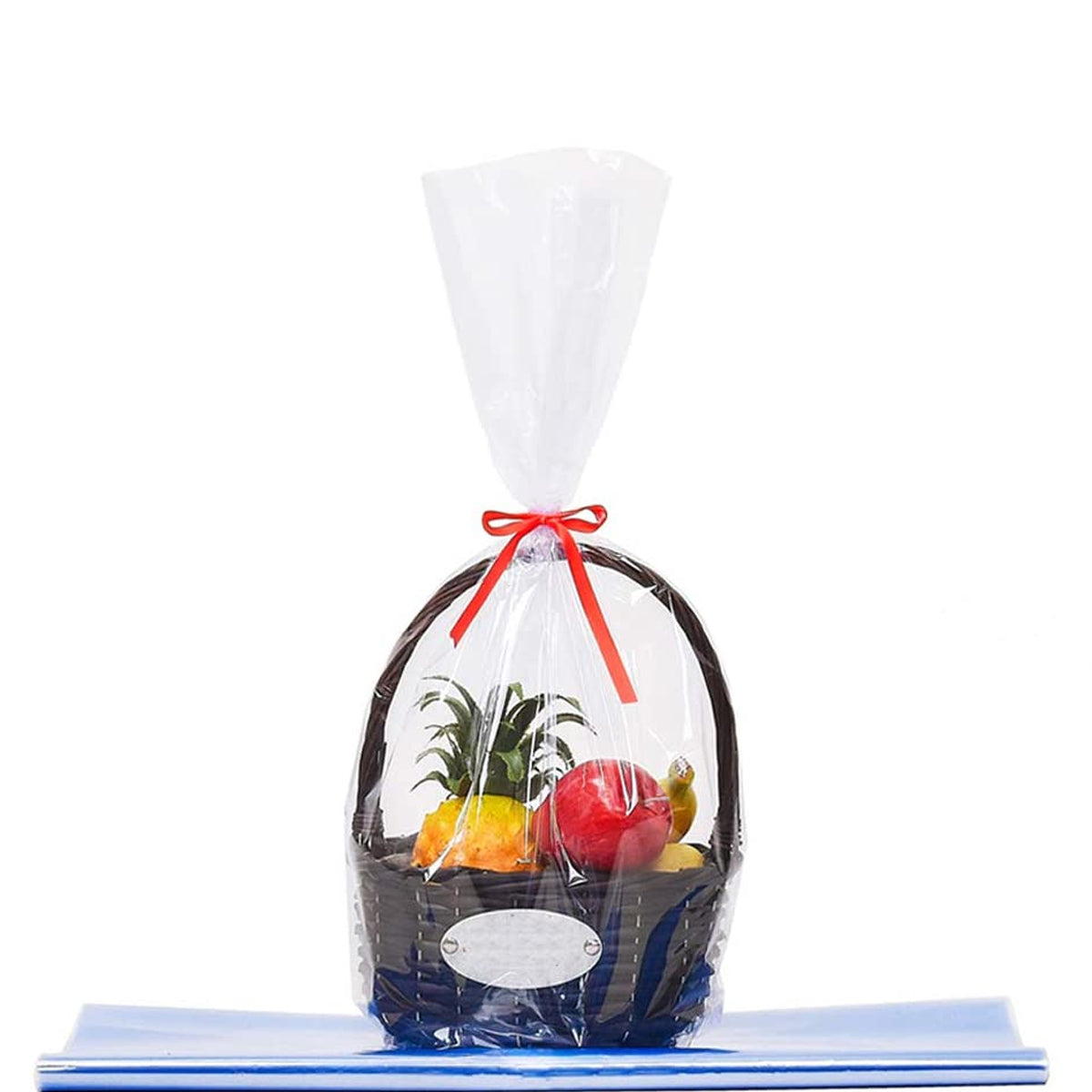 Basket Shrink Wrap With Accent Ribbons – For Gifts, Stylish
