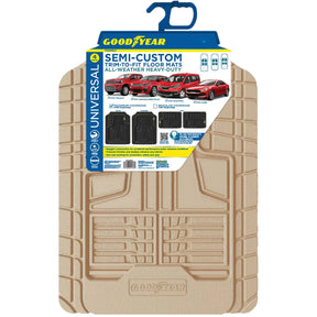 4pc Goodyear All-Weather Heavy-Duty Car Floor Mats – Trim To Fit