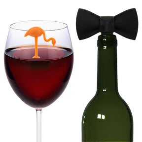 6pk Wine Bag Gift Sets – Bags Include Glass Charms Or Stopper