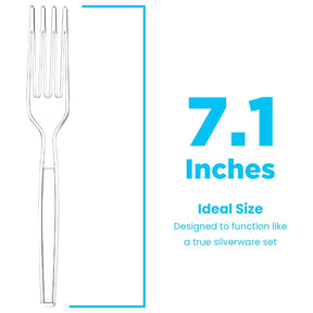 120pk Zeppoli 8” Plastic Fork Set – Clear, Sturdy, Recycle, Reuse